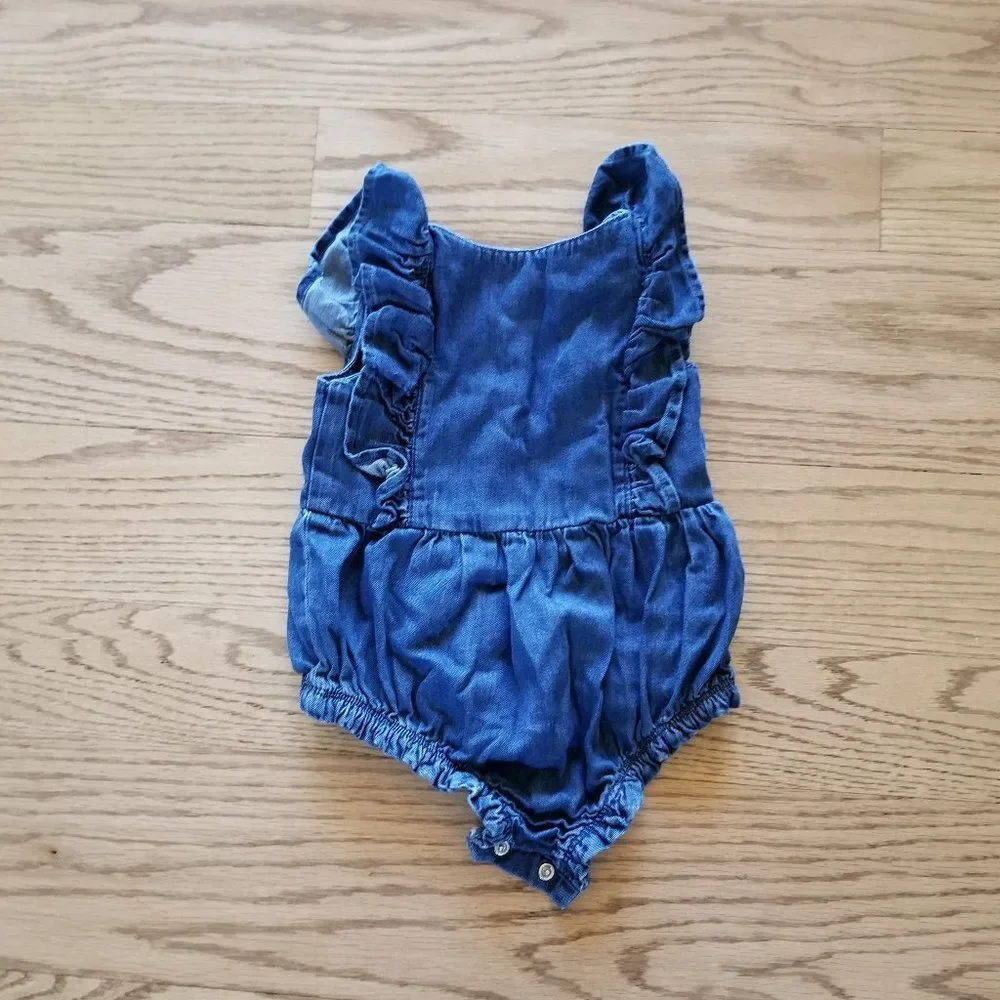 Cat & Jack 6-9M Summer Sleeveless Denim Bubble